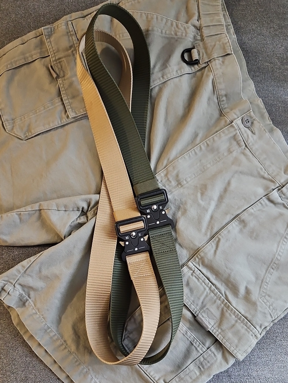 Columbia Men’s XL Cargo Shorts & 2-Pack Tactical Belts Outdoor Bundle Set